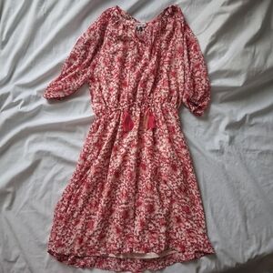 BB Dakota Red and White Floral Dress